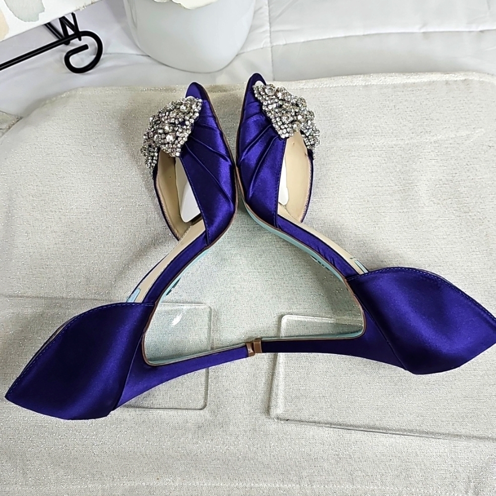 Betsey Johnson Purple Stiletto Heels Elegant Wear Office Wear Career Wedding - Picture 3 of 17